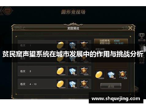 贫民窟声望系统在城市发展中的作用与挑战分析